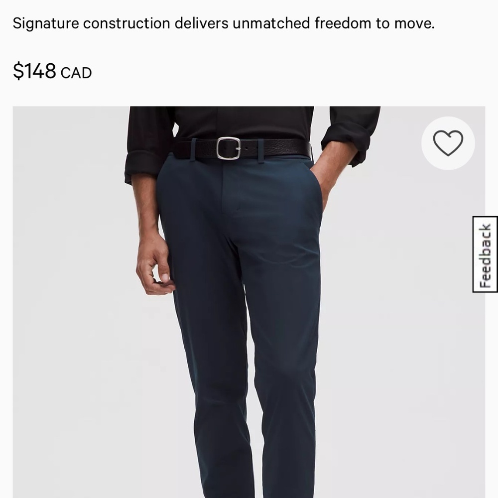 Lululemon ABC SlimFit Pant 37L - Size 36 - Navy